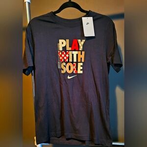 Nike Kids XL Black Tee "Play With Sole" Graphic